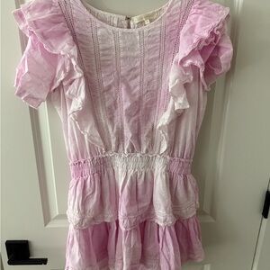 LoveShackFancy Delicate Pink Lace Blouse